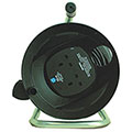 Black 240v 50 Metre - Open Reel Extension Cable - Steel Suppliers