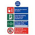 Fire Action Operate Nearest - Self Adhesive Sign - Steel Suppliers