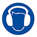 Ear Protectors Symbol - Self Adhesive Sign - Steel Suppliers