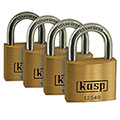 Kasp 125 - Quad Pack Premium Brass Padlocks - Steel Suppliers