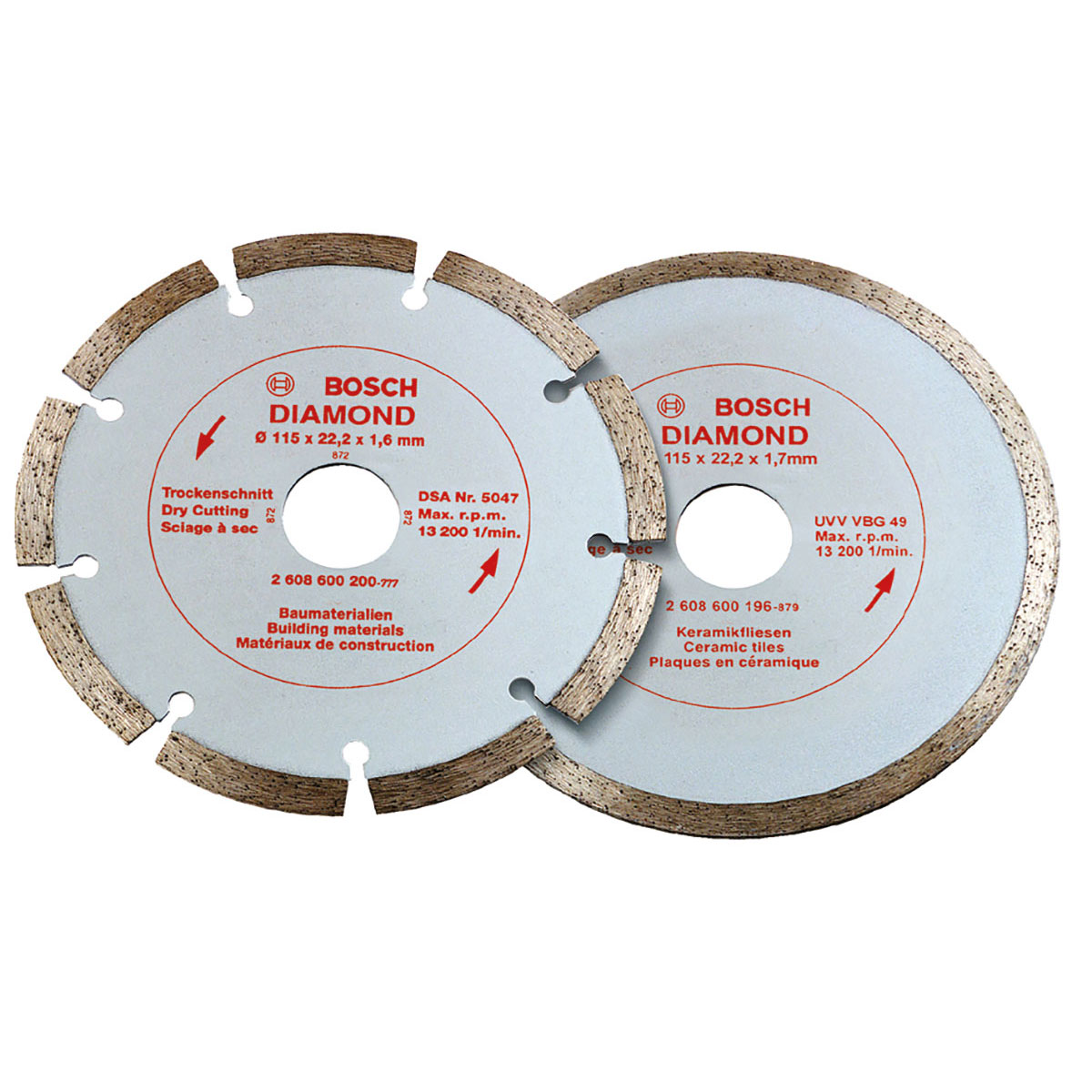 Bosch Universal Concrete Dry Diamond Cutting Blades Twin Pack