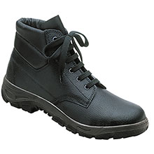 Blk Padded 6 Eyelet Derby - Safety Boots