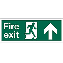 Fire Exit 400mm x 150mm - Self Adhesive Sign