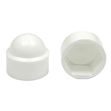 White Plastic Nut Covers - End Cap