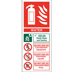 Fire Extinguisher 202mm x 82mm - Self Adhesive Sign - ParkerTools