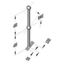 Stair Raked 38 Deg 32nb S/C Ball Standard - 75mm Ball