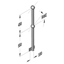 Left Side Palm 32nb 38 Deg S/C Ball Standard - 75mm Ball