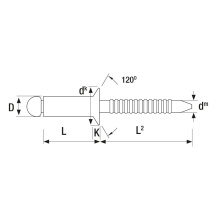 JRP 3.2mm - Countersunk - Open - A2 Stainless Steel Blind Rivet