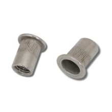 JRP Flat Head Round Knurled - Open Blind Rivet Nut - A2