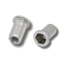 JRP Flat Head Part Hexagon - Open Blind Rivet Nut Steel BZP