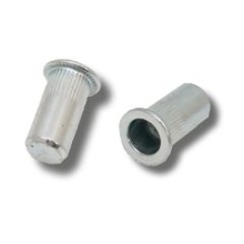 JRP Flat Head Round Knurled - Closed Blind Rivet Nut BZP