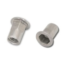 JRP Flat Head Part Hexagon - Open Blind Rivet Nut - A2