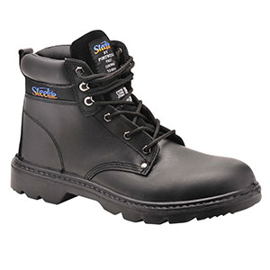 Steel Leather Ankle Boot Black Steel Leather Ankle Boot Black